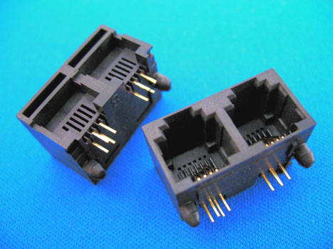 Modular Jack 2 ports dip 90 6p4c